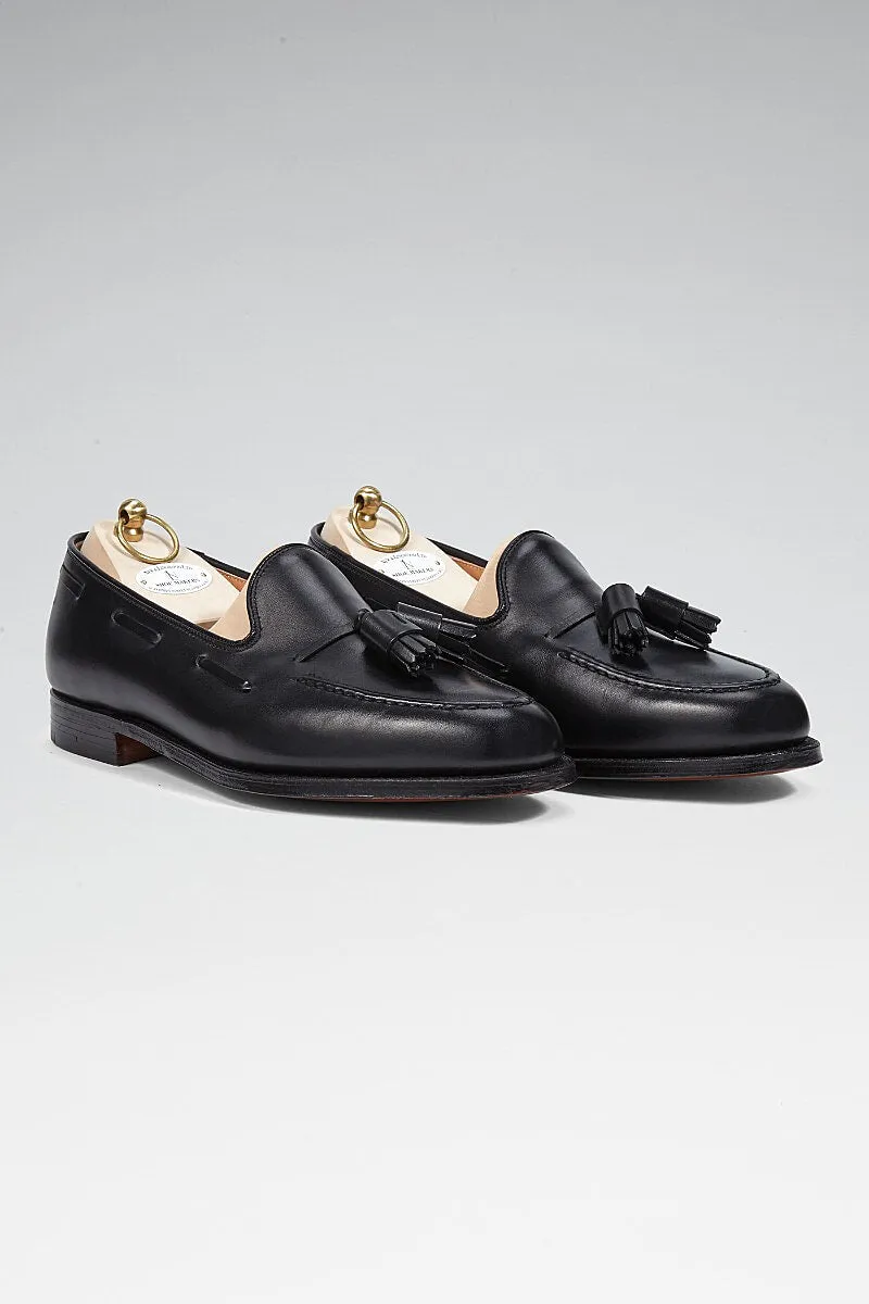 Black Calf Leather Tassel Loafers