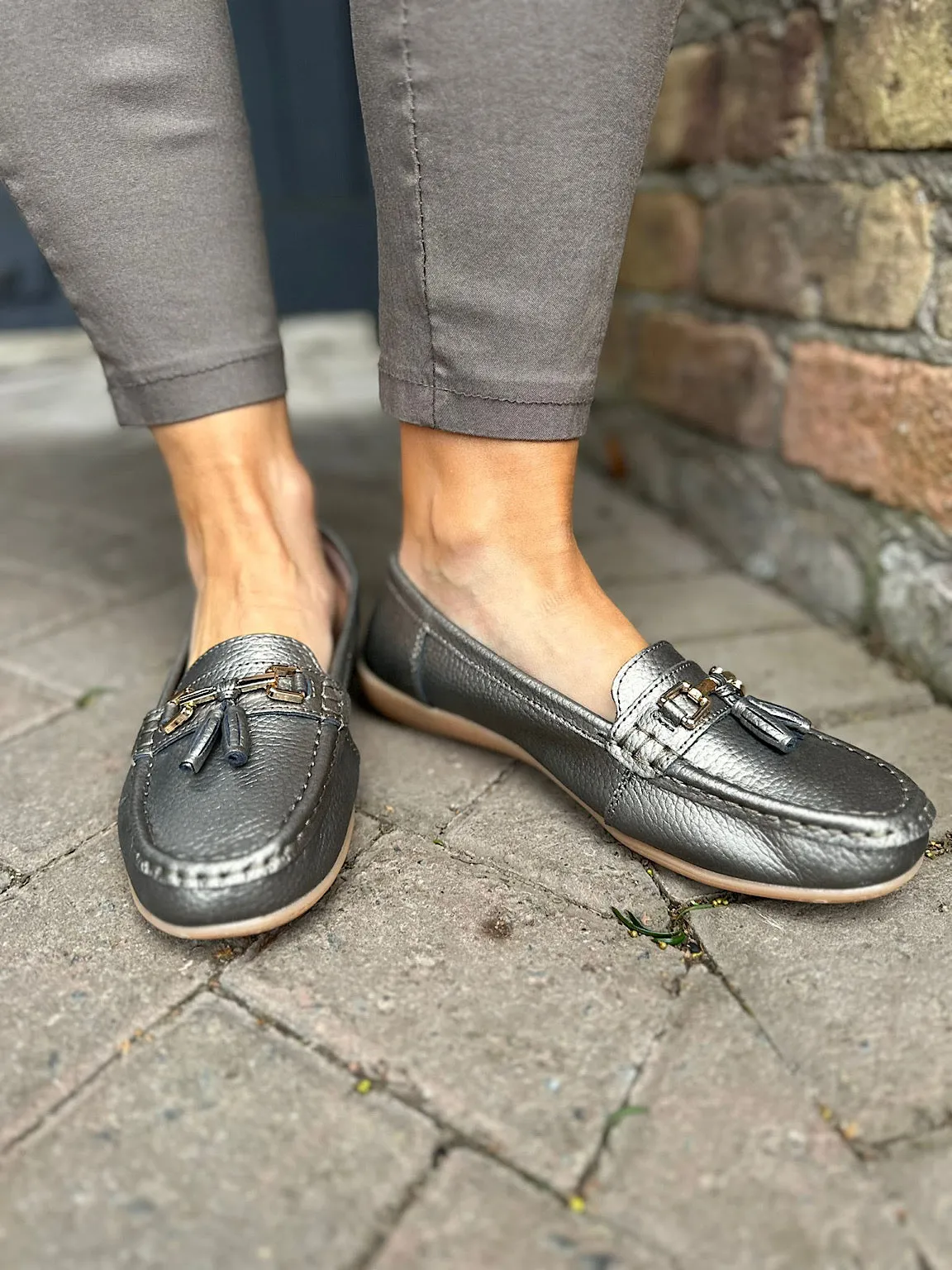 Bronze Leather Tassel Loafer