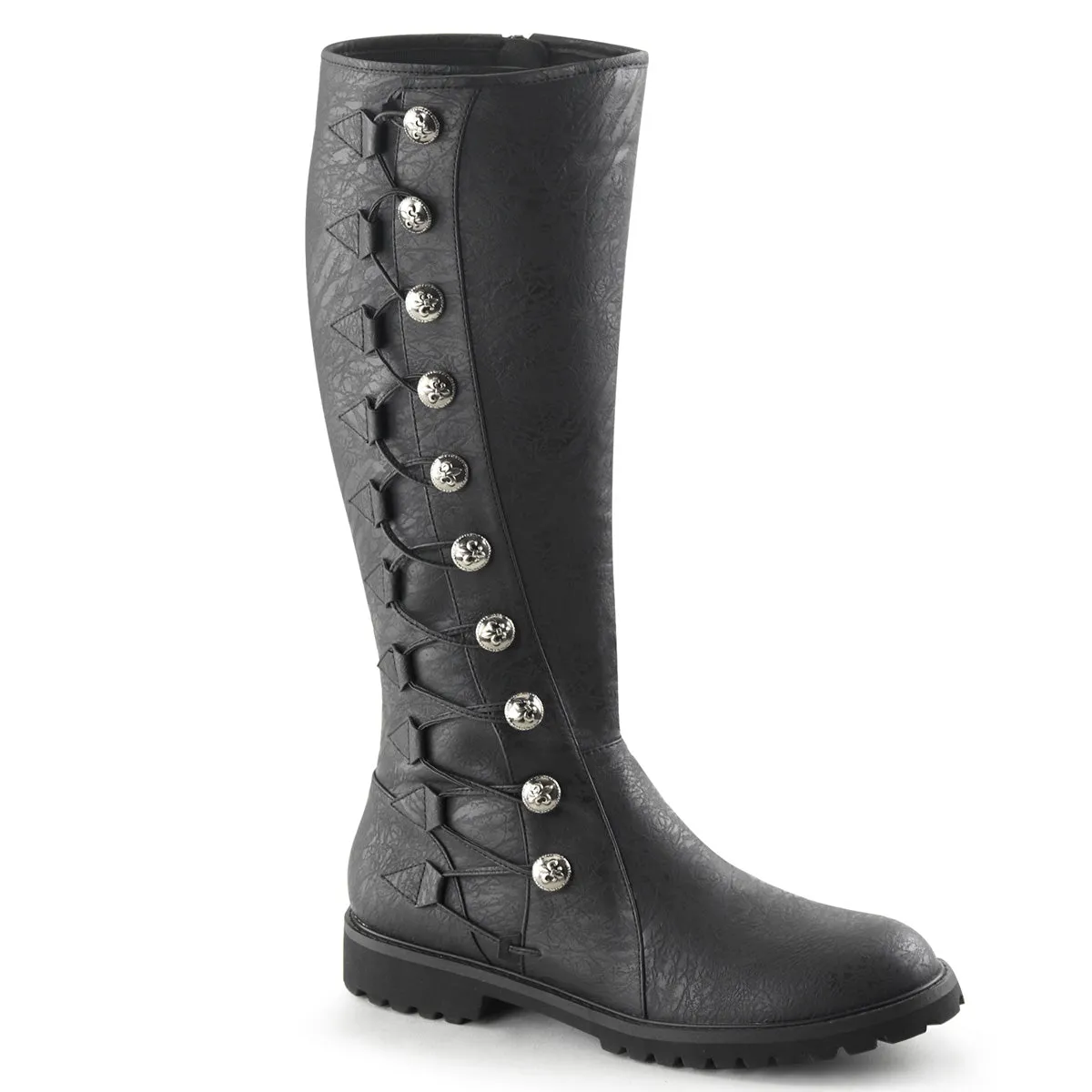 Button Lace-up Men's Knee Boots GOTHAM-109