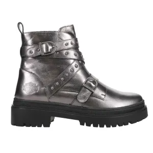 Carrigan Metallic Studded Zippered Motorcycle Boots