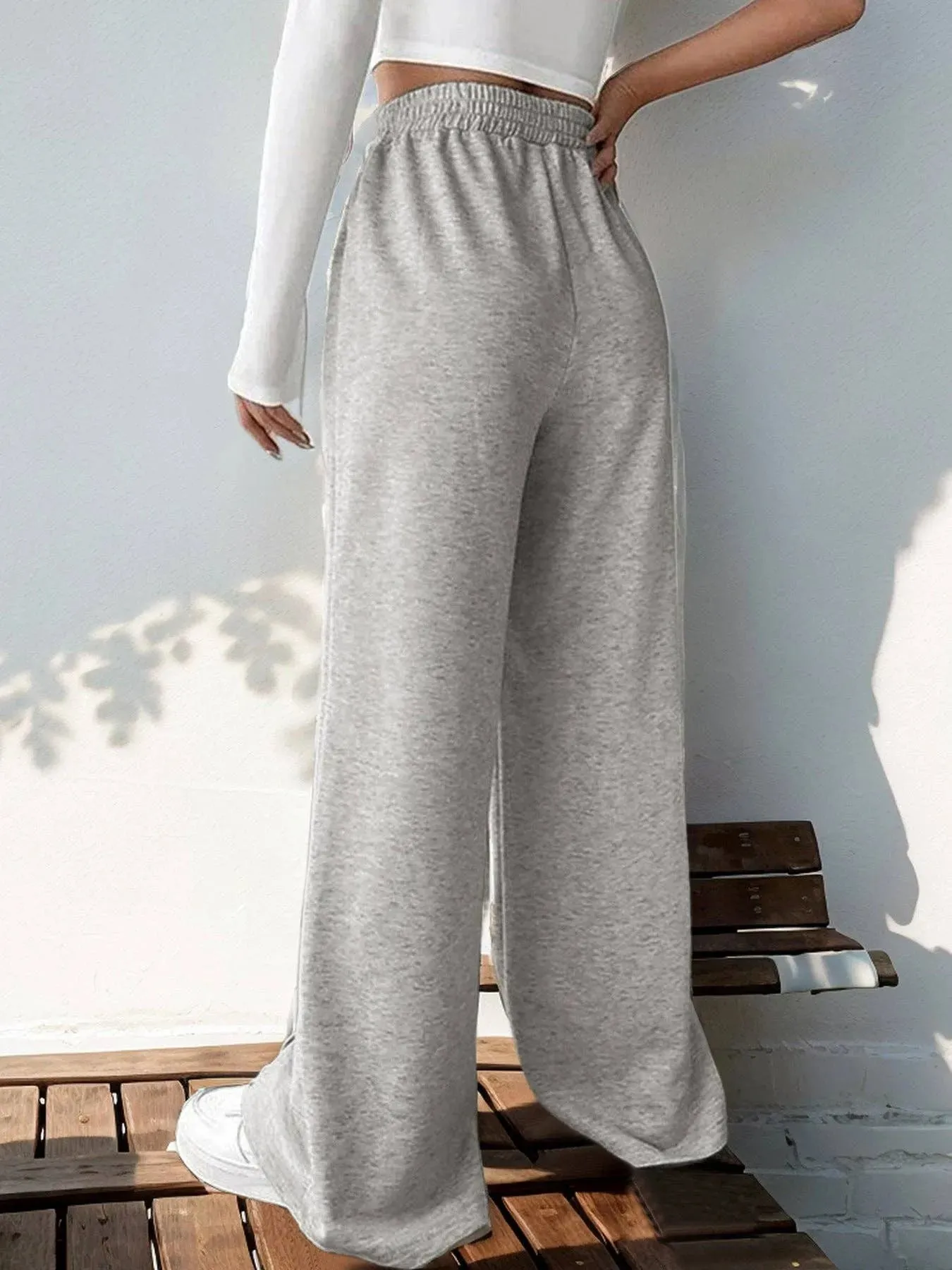 Casual Elastic V-Shaped Wide-Leg Pants