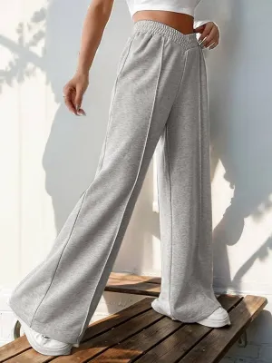 Casual Elastic V-Shaped Wide-Leg Pants