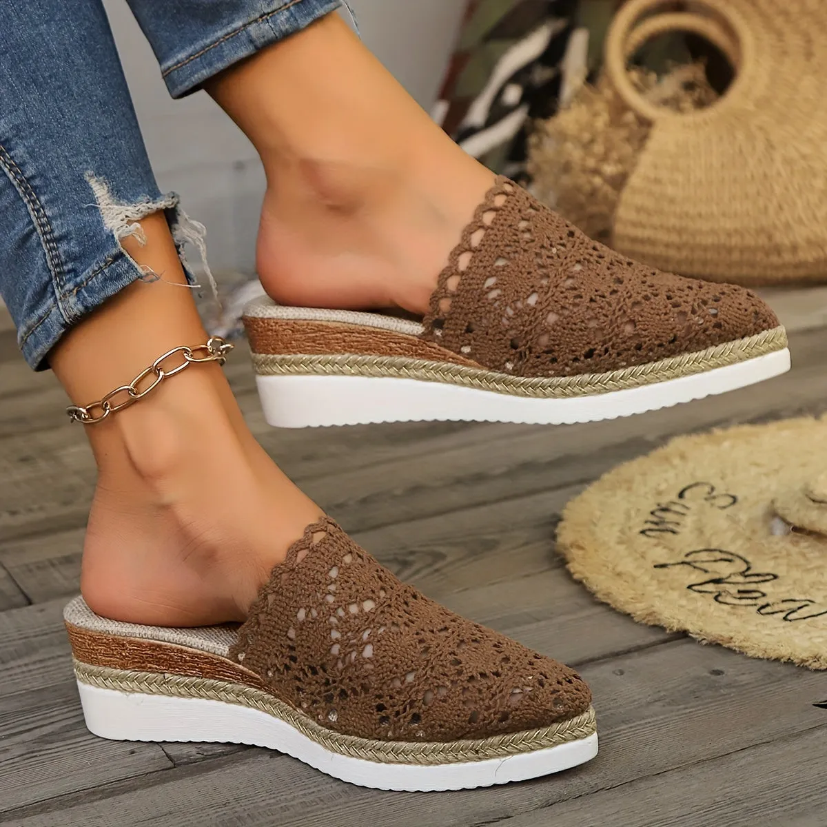 Celeste | Chic Crochet Heeled Sandals
