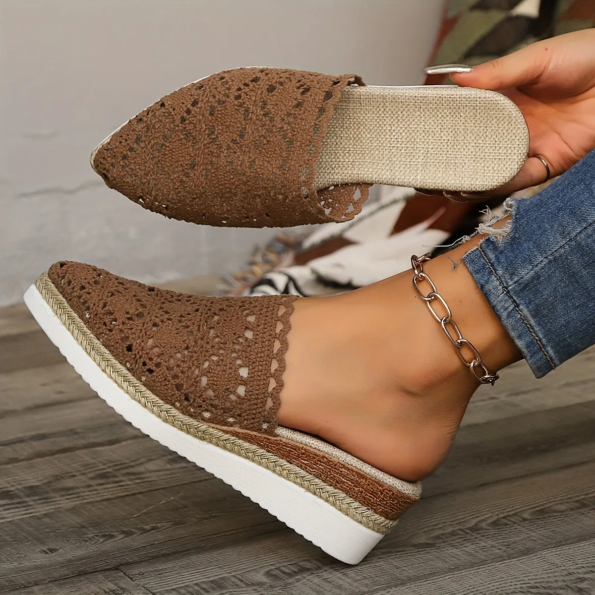Celeste | Chic Crochet Heeled Sandals