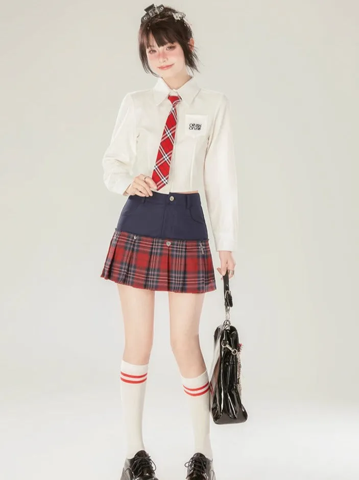 Check Skirt Style College