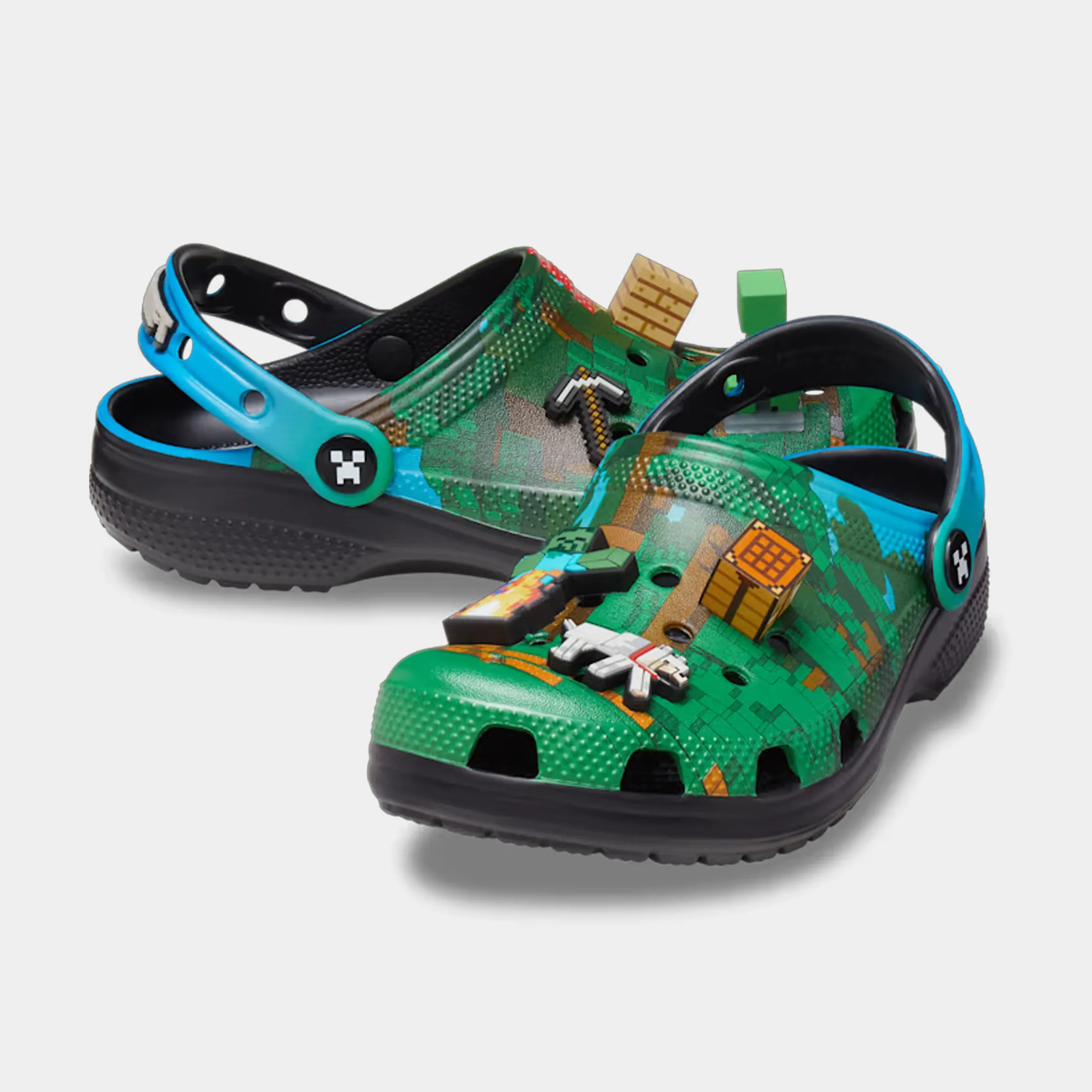 Classic Clog Minecraft Preschool/Grade School Sandals (Black/Green) Free Shipping