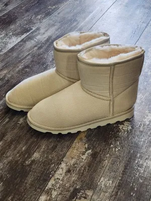 Comfort Corduroy Slippers - Cream