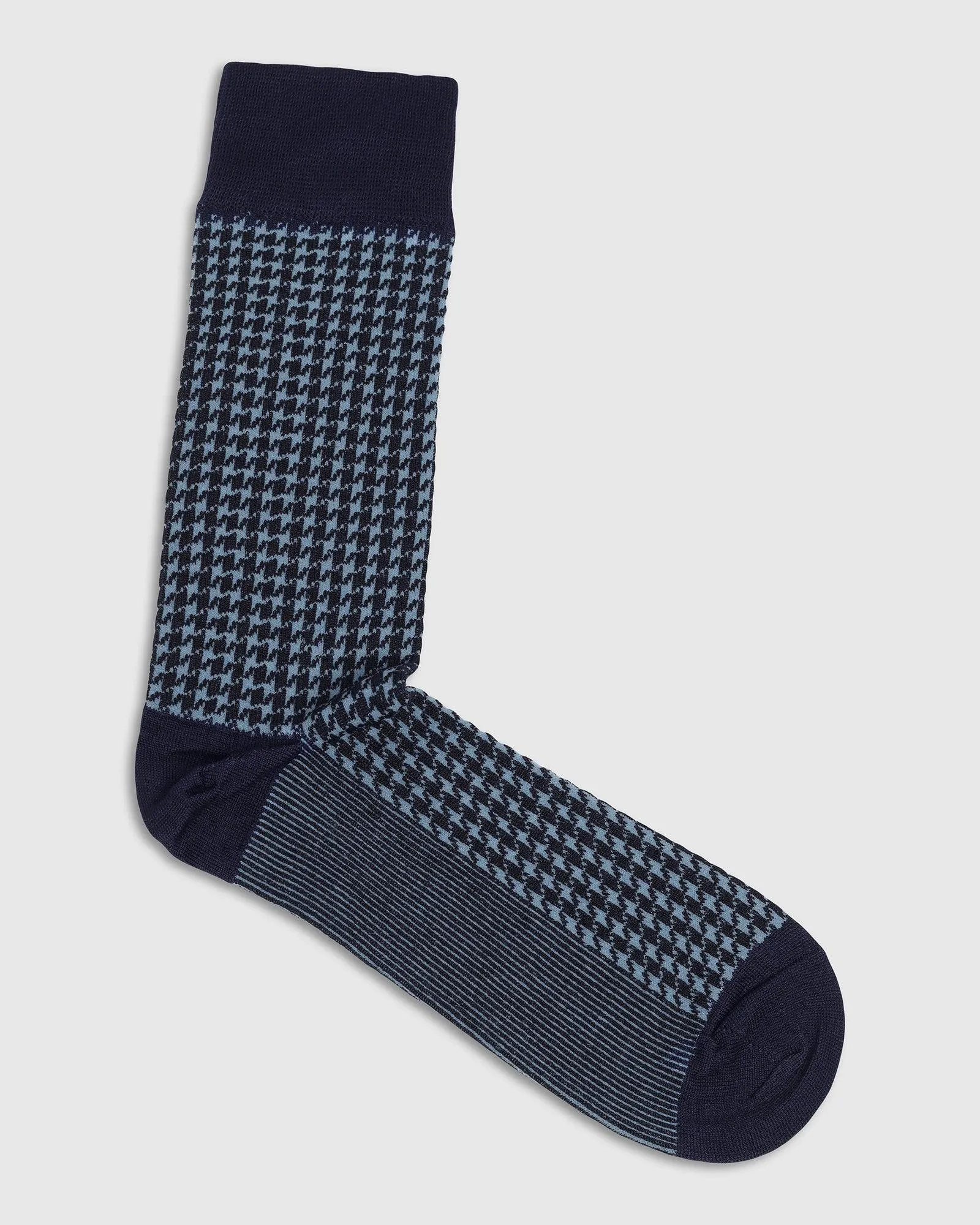 Cotton Blue Jacquard Socks - Tesla