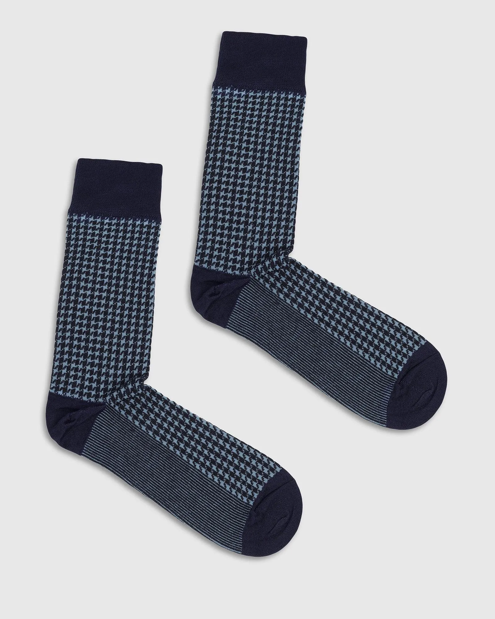 Cotton Blue Jacquard Socks - Tesla
