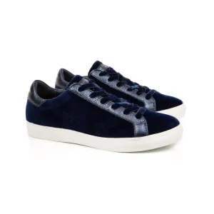 Cru: Navy Velvet Trainers