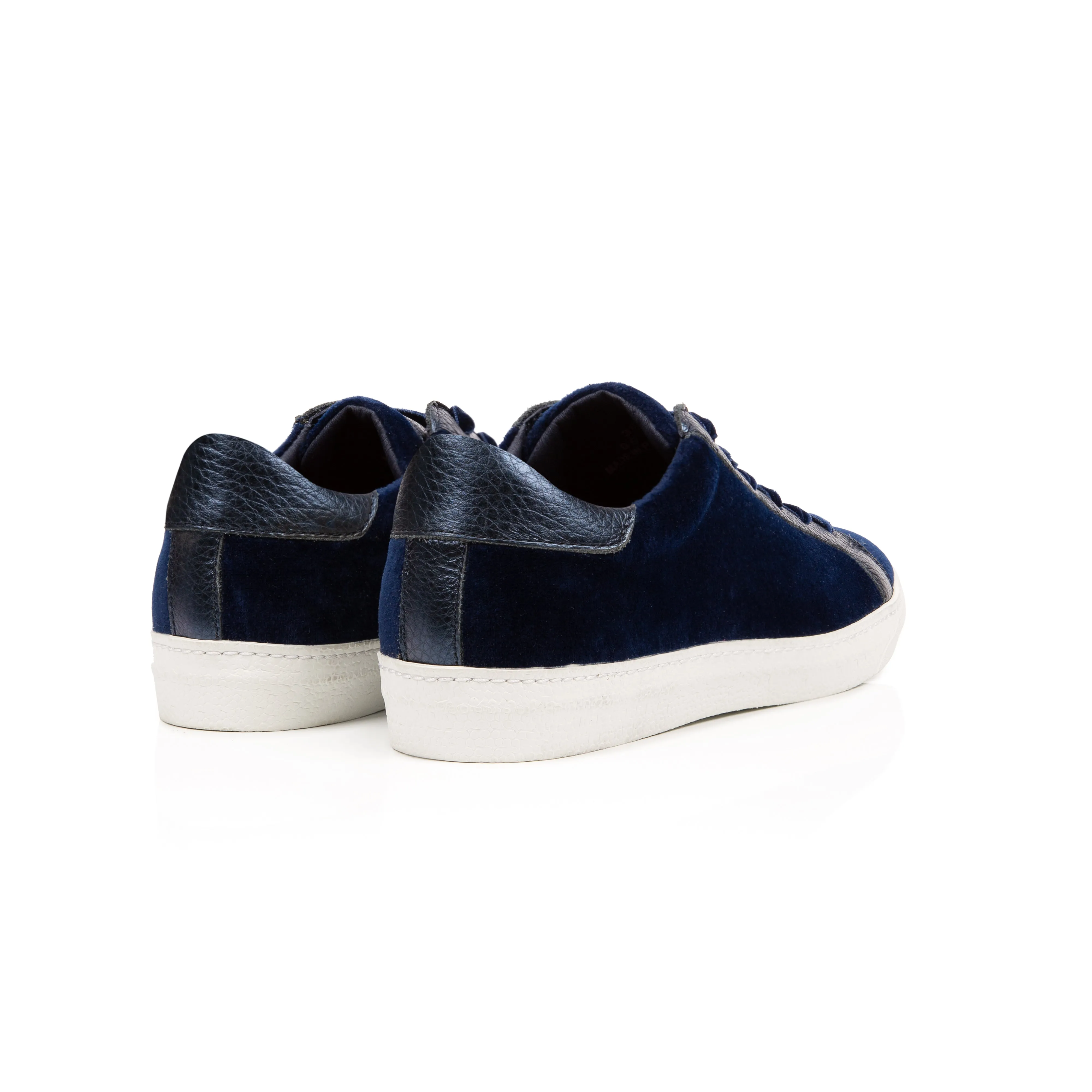 Cru: Navy Velvet Trainers