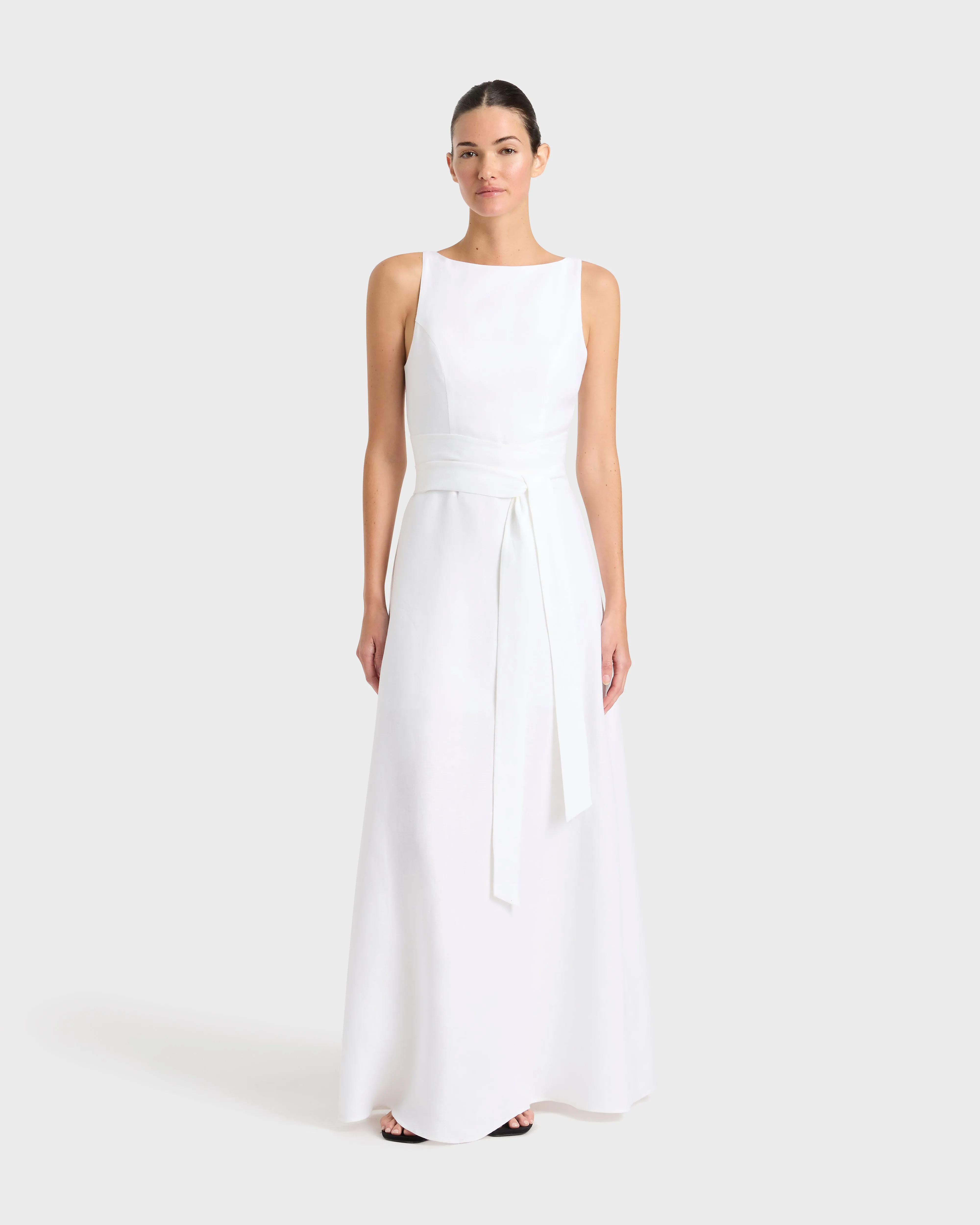Delphi Tie Back Maxi Dress - White