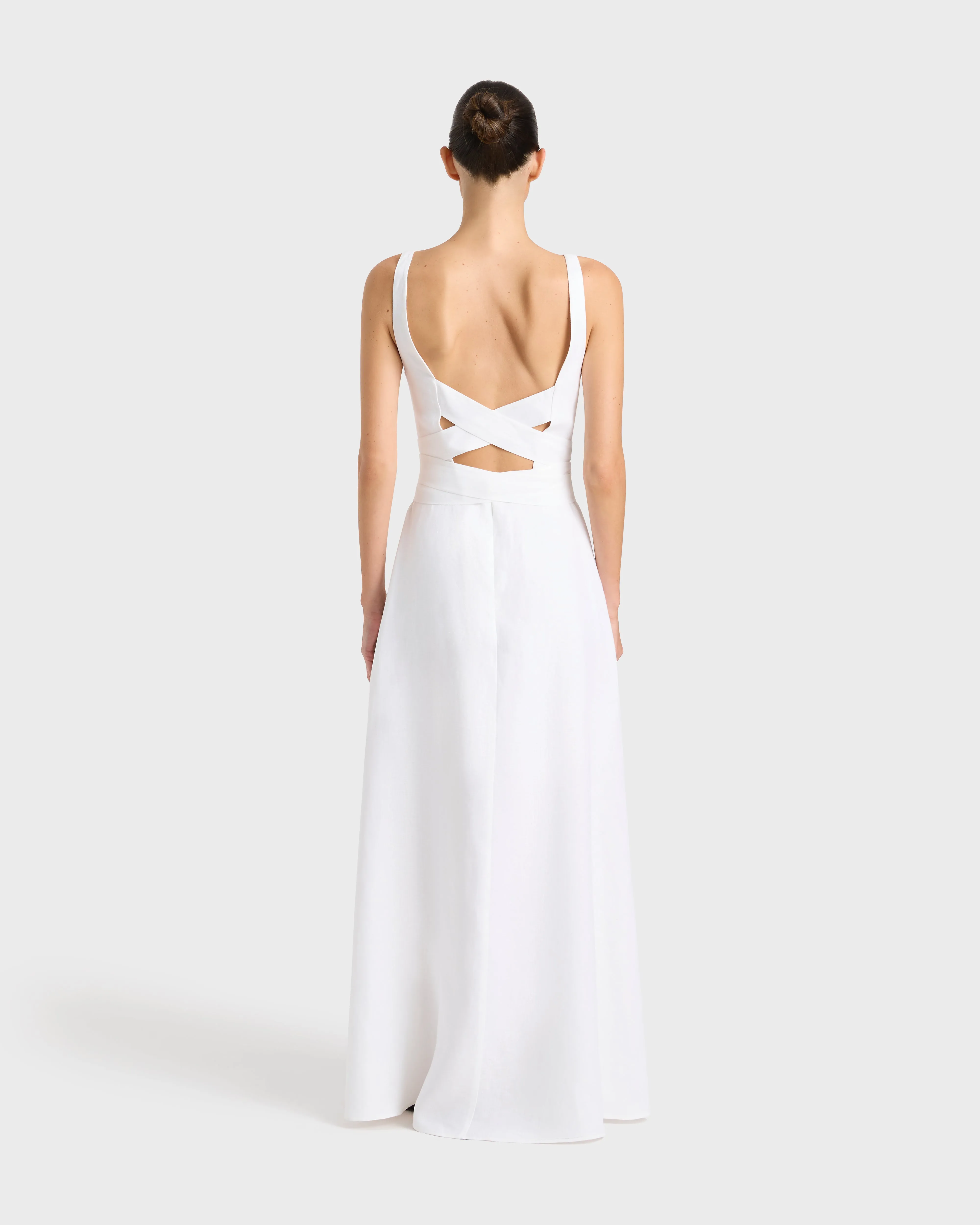 Delphi Tie Back Maxi Dress - White