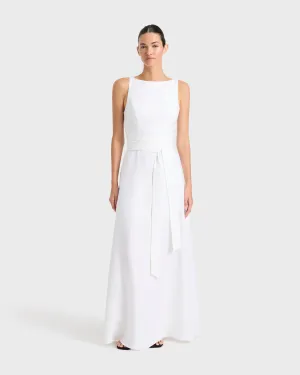 Delphi Tie Back Maxi Dress - White