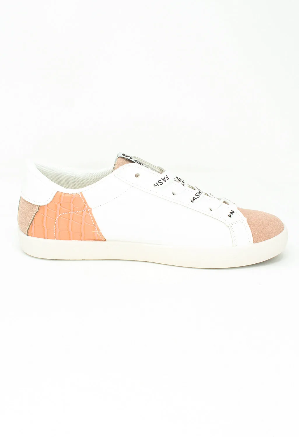 Dusty Pink Fashion Laced Trainers