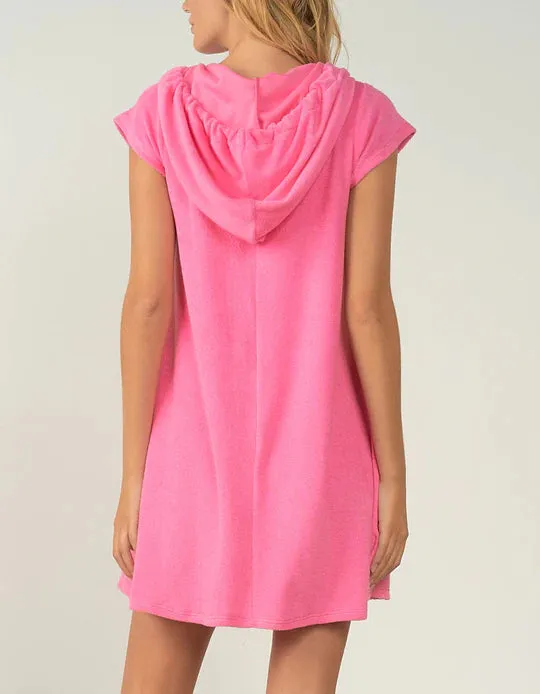 Elan Terry Hooded Cap Sleeve Beach Coverup