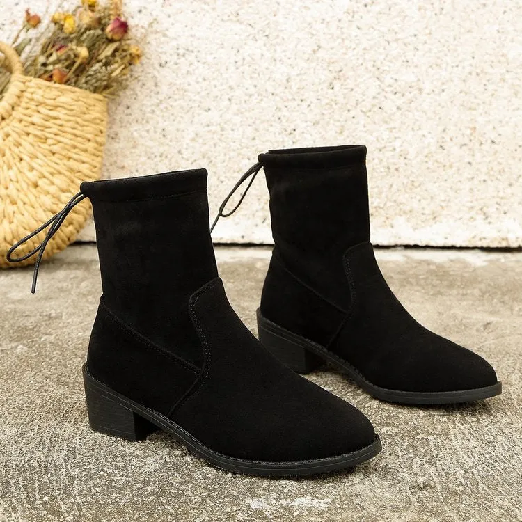 elveswallet lace-up back Black suede boots