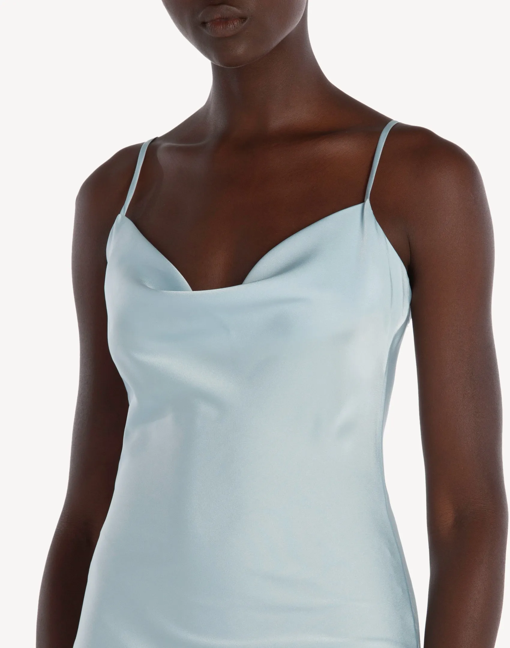 Essentials Satin Cowl-Neck Slip Dress