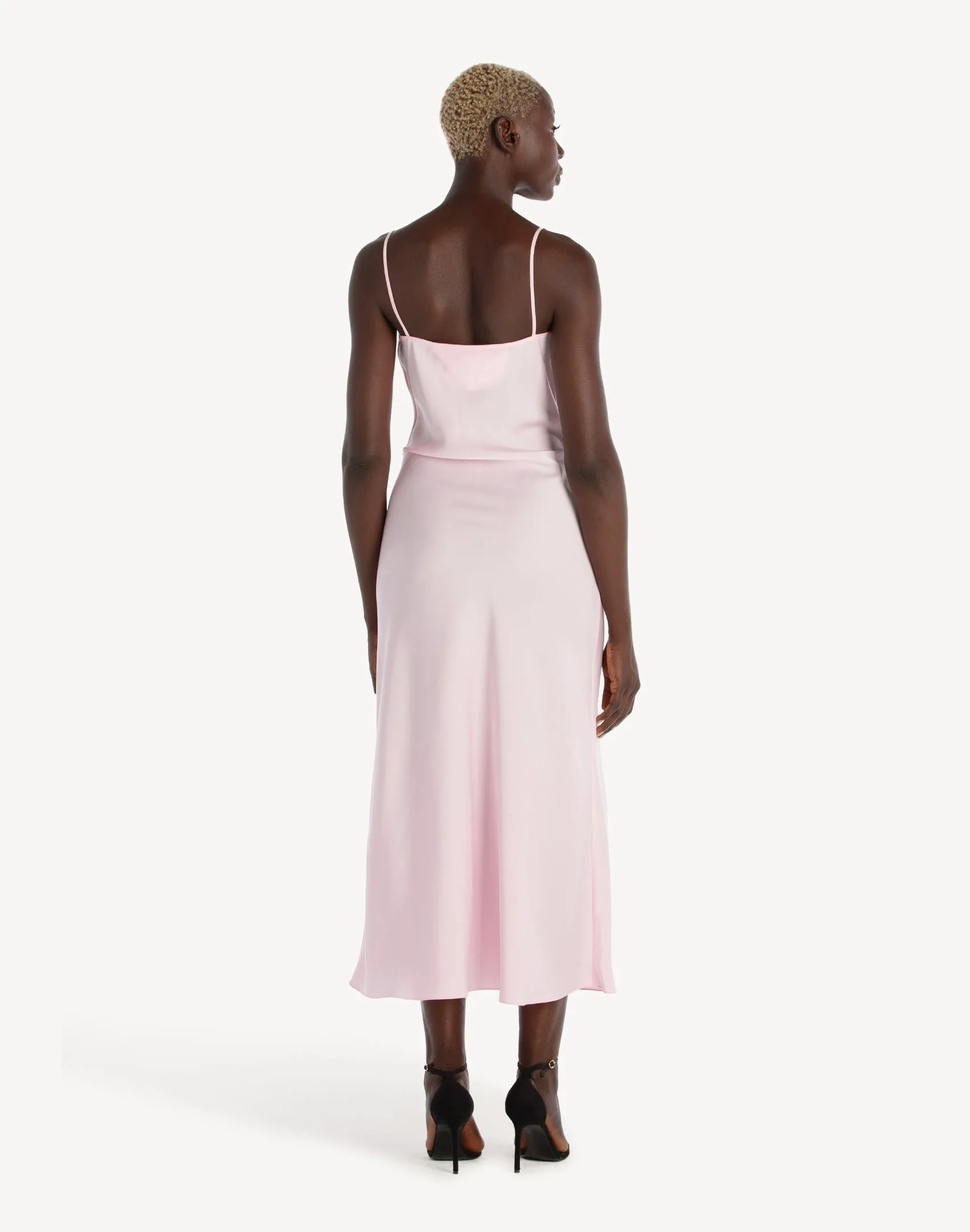Essentials Satin Cowl-Neck Slip Dress