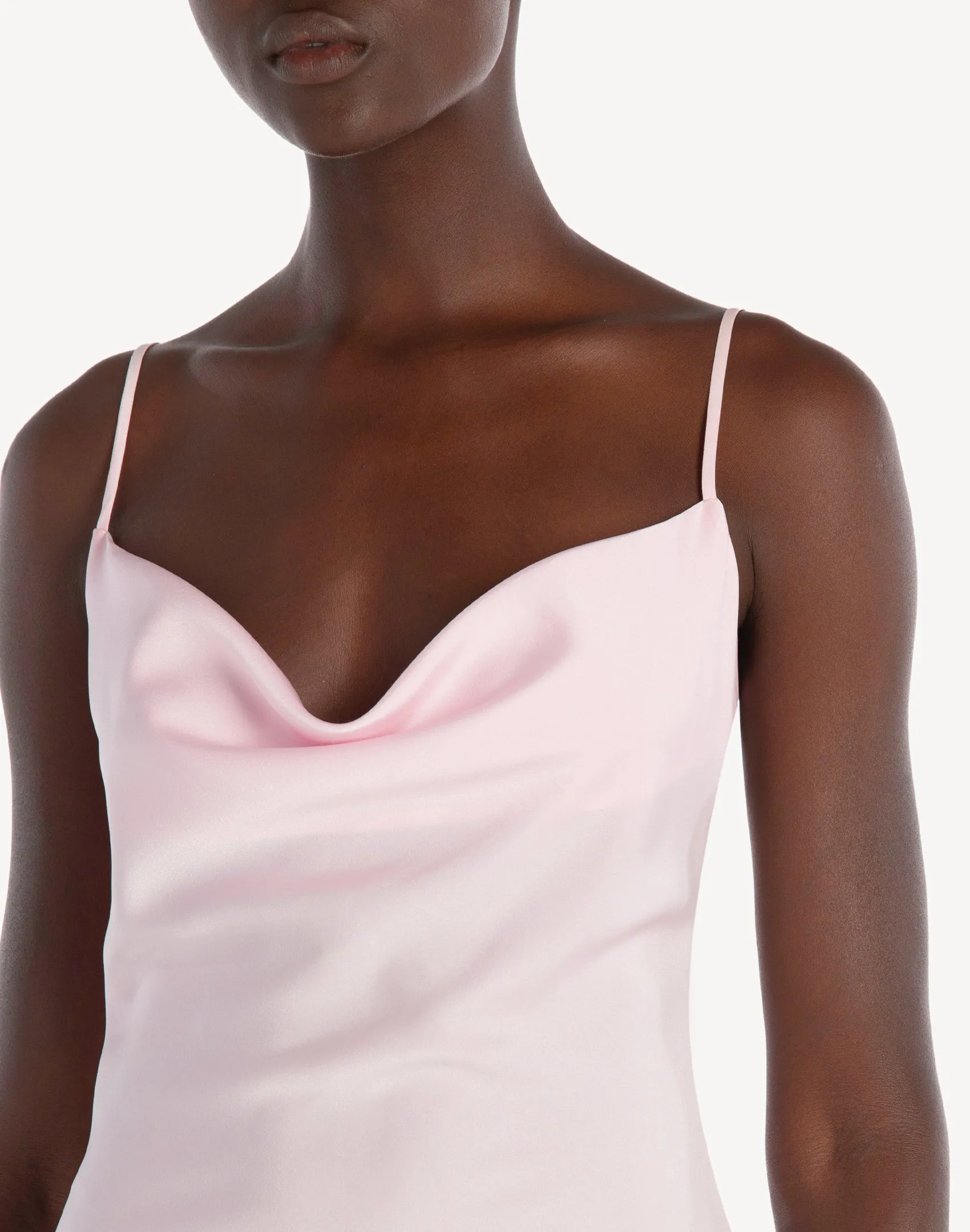 Essentials Satin Cowl-Neck Slip Dress