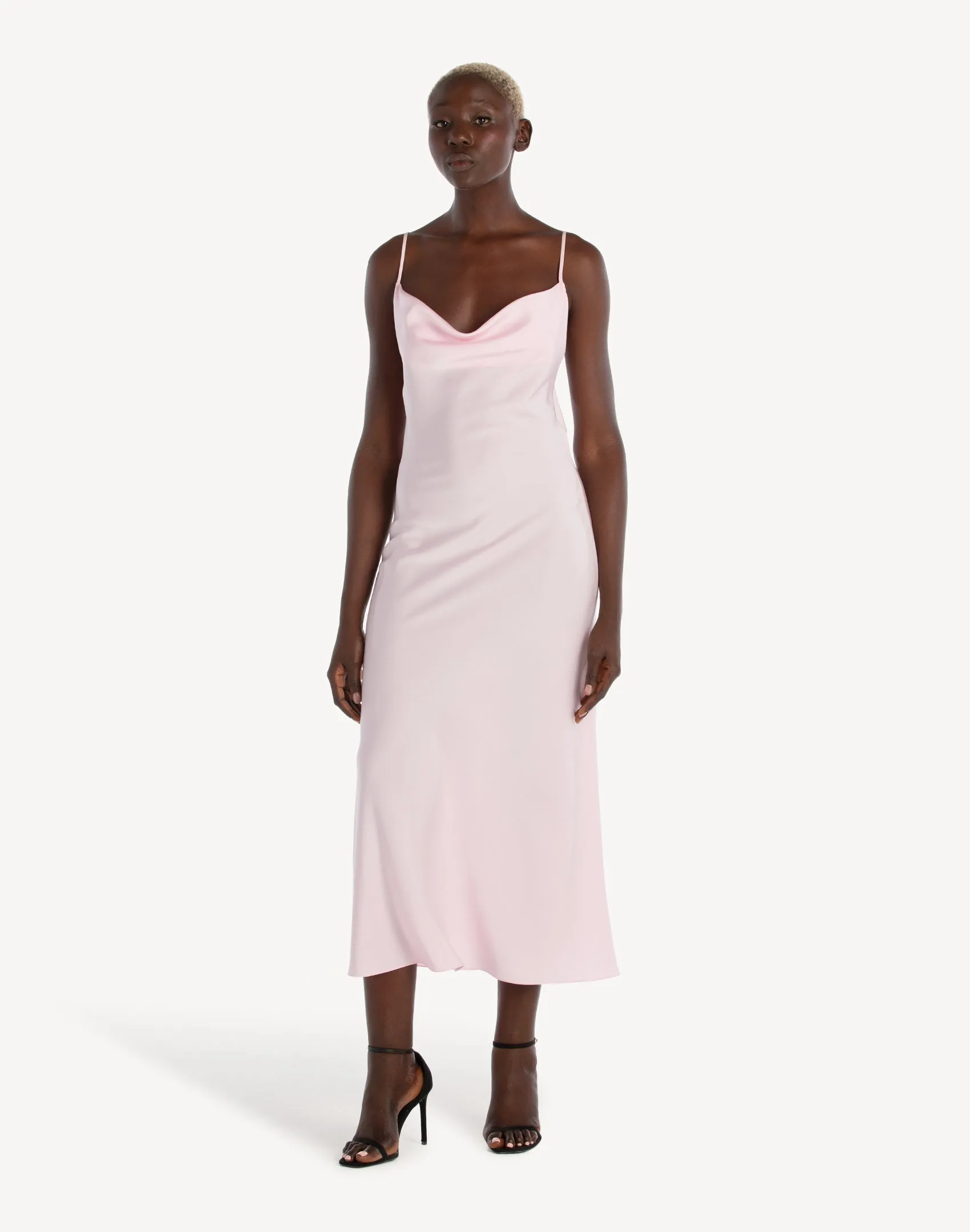 Essentials Satin Cowl-Neck Slip Dress