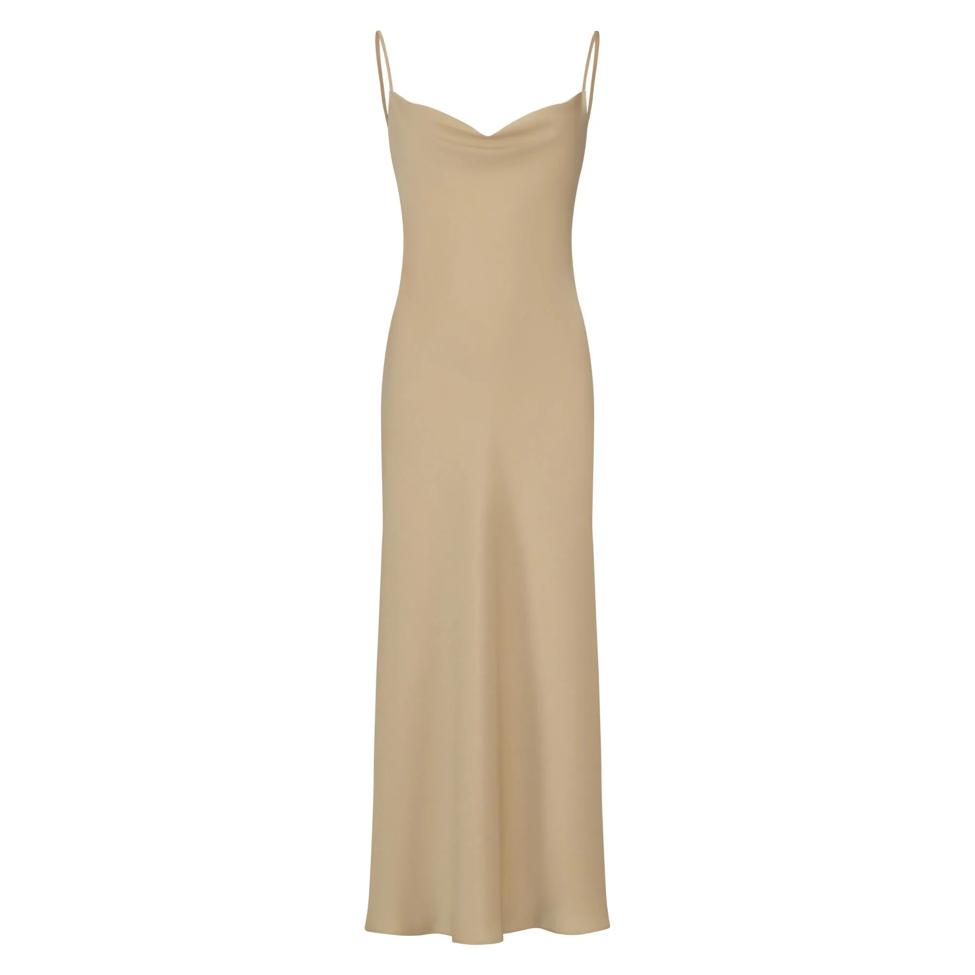 Essentials Satin Cowl-Neck Slip Dress