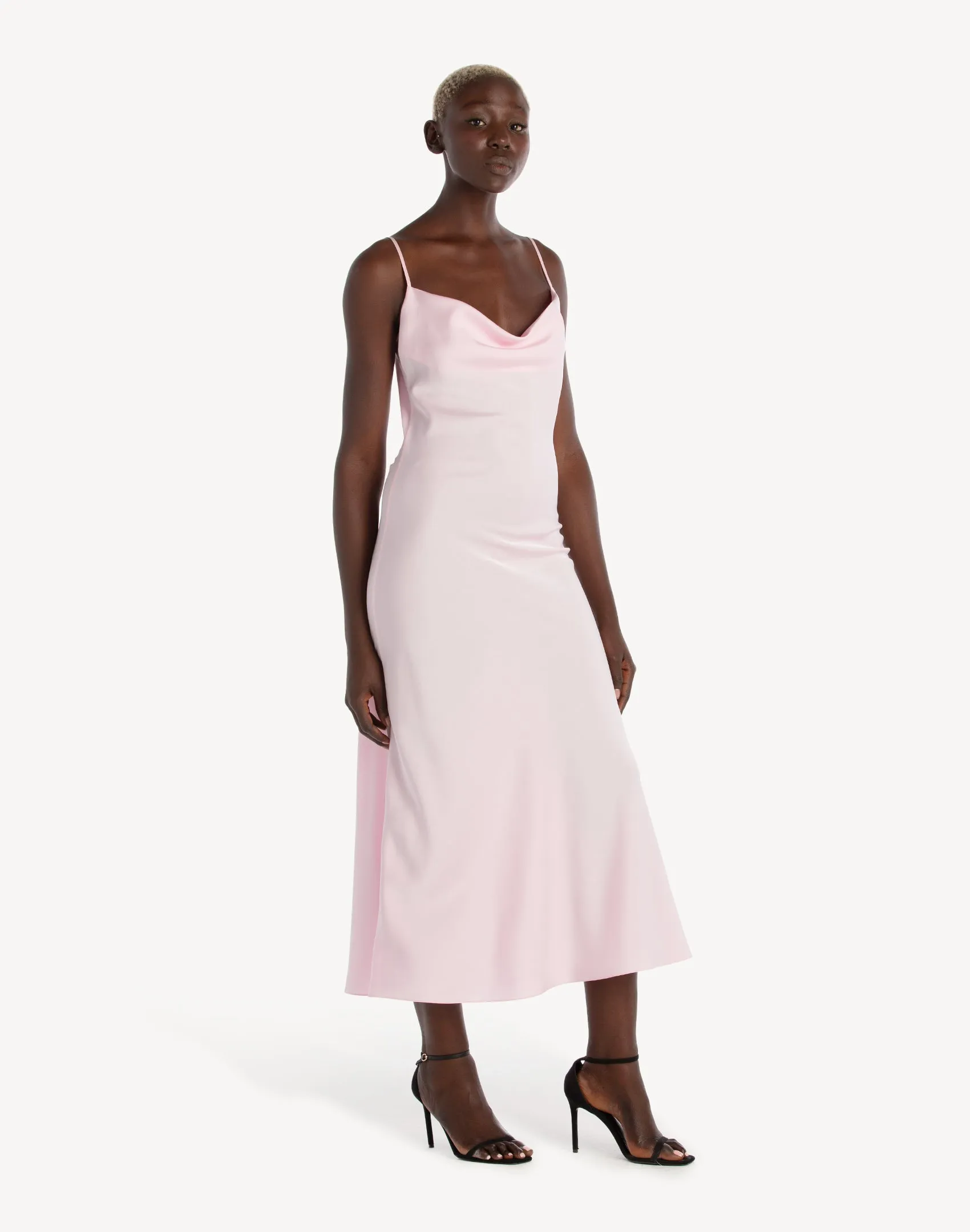 Essentials Satin Cowl-Neck Slip Dress