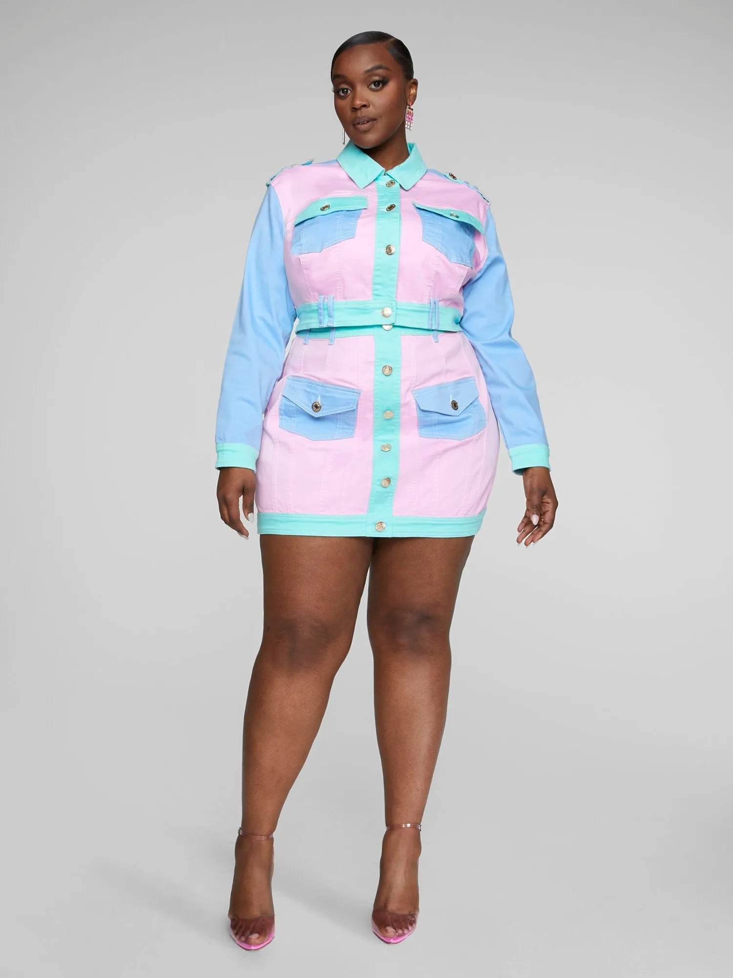 Fashion To Figure - Alicia Denim Colorblock Skirt