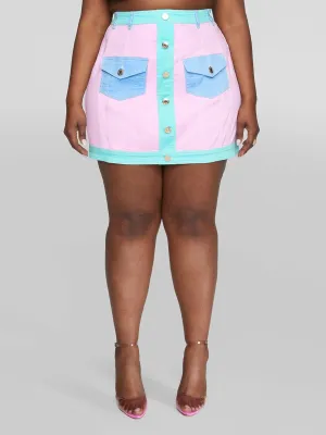 Fashion To Figure - Alicia Denim Colorblock Skirt