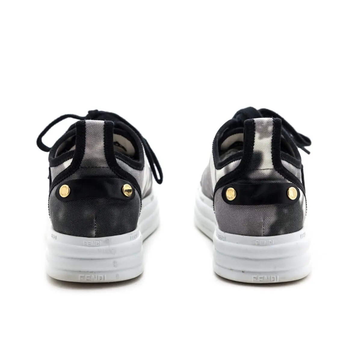 Fendi Black & White Rise Tie Dye Sneakers Size US 6 | IT 36