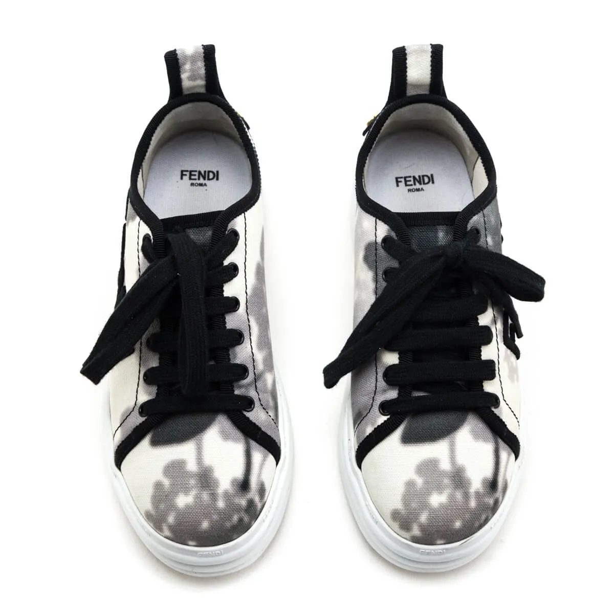 Fendi Black & White Rise Tie Dye Sneakers Size US 6 | IT 36