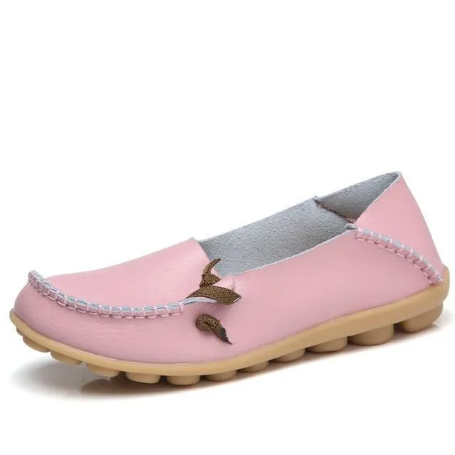 Flats Women Plus Size 34-44 Genuine Leather Shoes