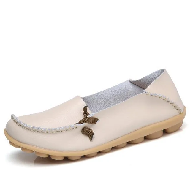 Flats Women Plus Size 34-44 Genuine Leather Shoes
