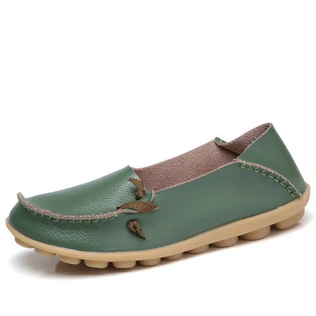 Flats Women Plus Size 34-44 Genuine Leather Shoes