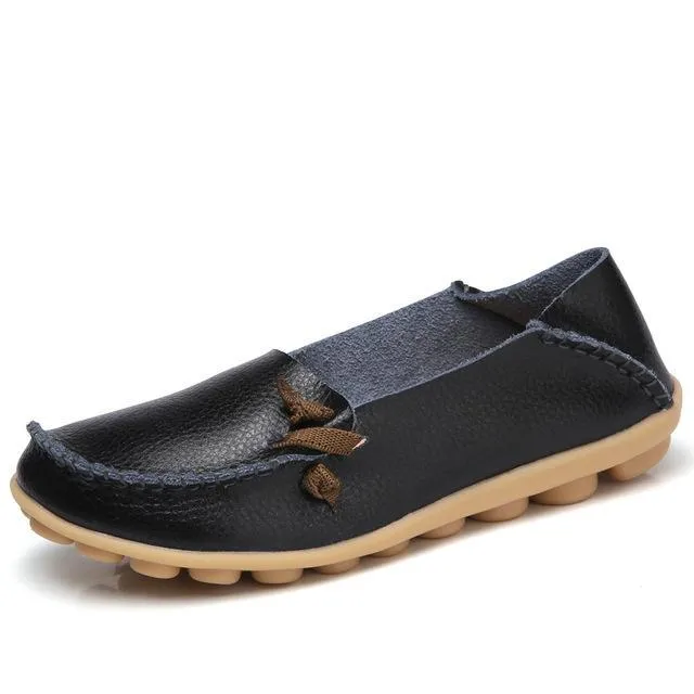 Flats Women Plus Size 34-44 Genuine Leather Shoes