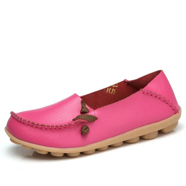 Flats Women Plus Size 34-44 Genuine Leather Shoes