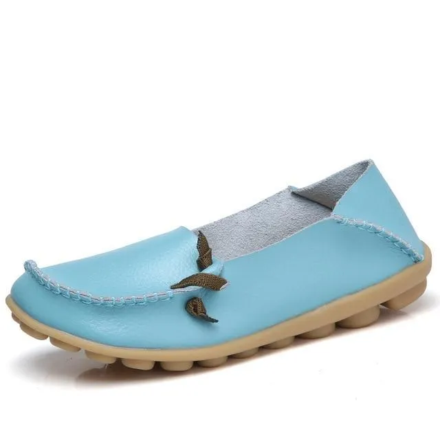 Flats Women Plus Size 34-44 Genuine Leather Shoes