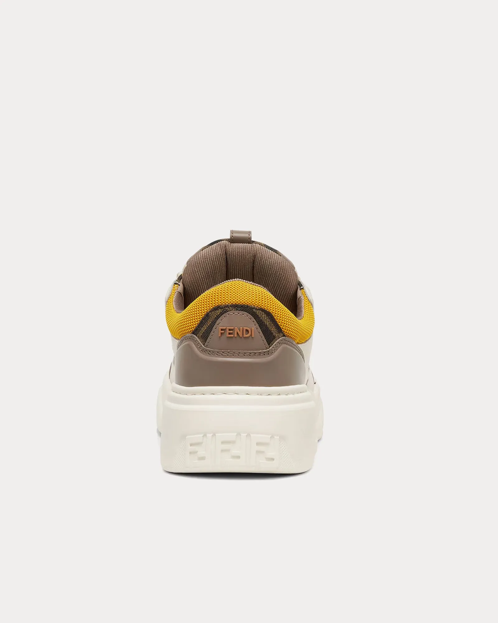 Force Leather White / Brown / Yellow Low Top Sneakers