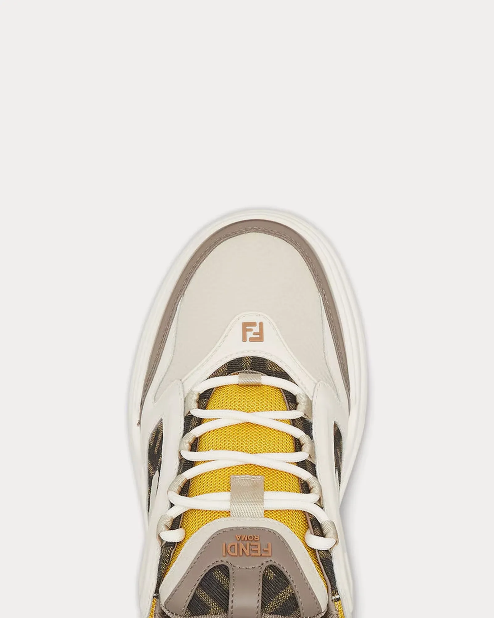 Force Leather White / Brown / Yellow Low Top Sneakers