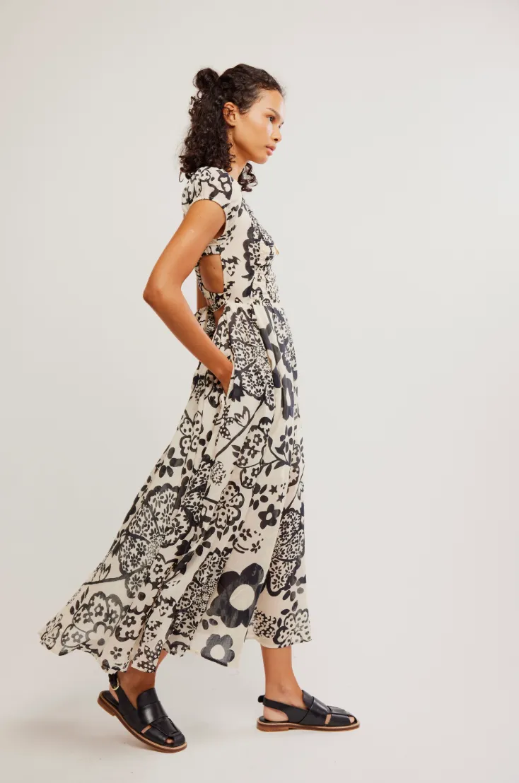 FREE PEOPLE ULTRAVIOLET DRESS IN BRIGHT WHITE COMBO