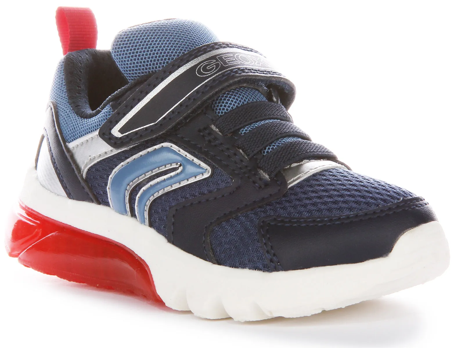Geox J Ciberdrone C In Navy Red For Kids