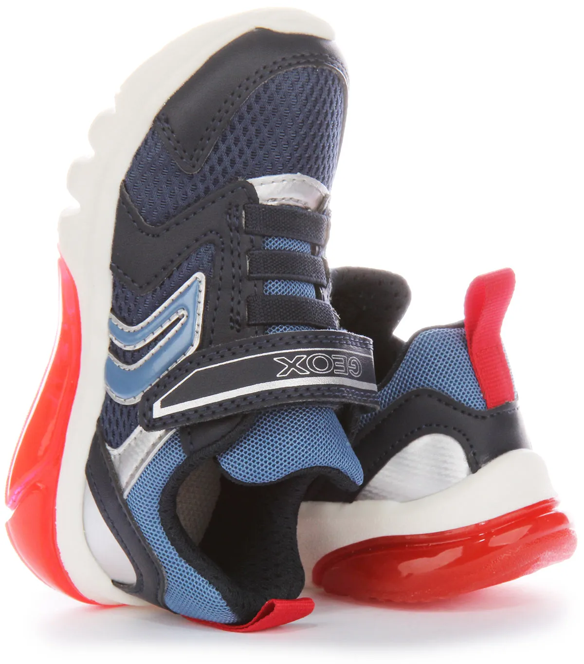 Geox J Ciberdrone C In Navy Red For Kids