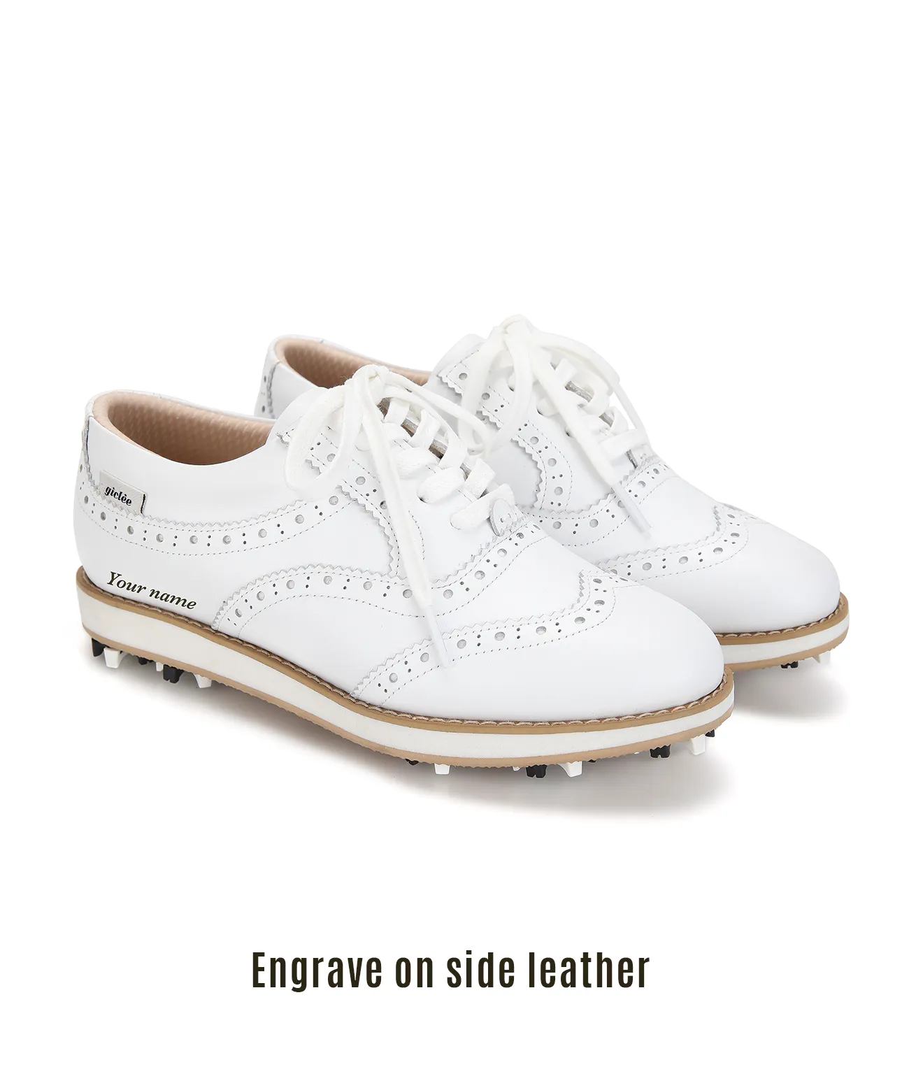 Giclee Unisex Classy Comfort Leather Golf Shoes - White