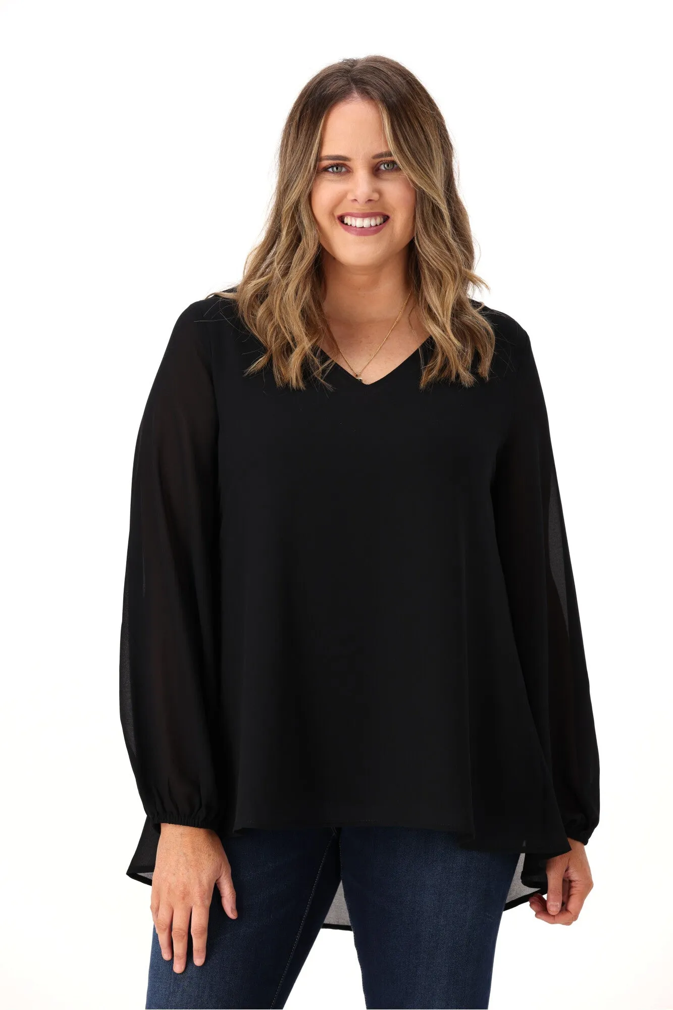 Gloss by Shine On Melli Flared Top Black