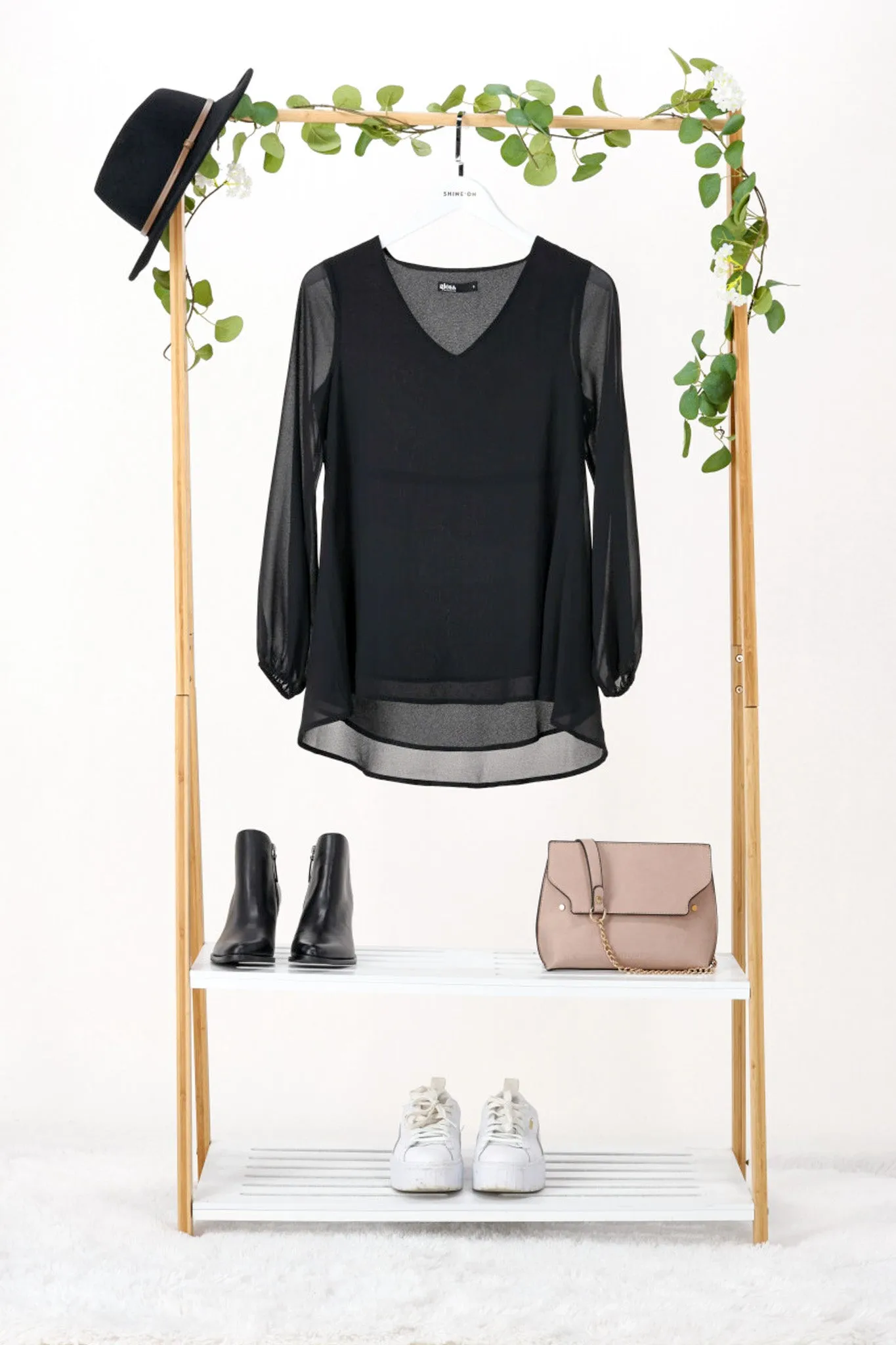Gloss by Shine On Melli Flared Top Black