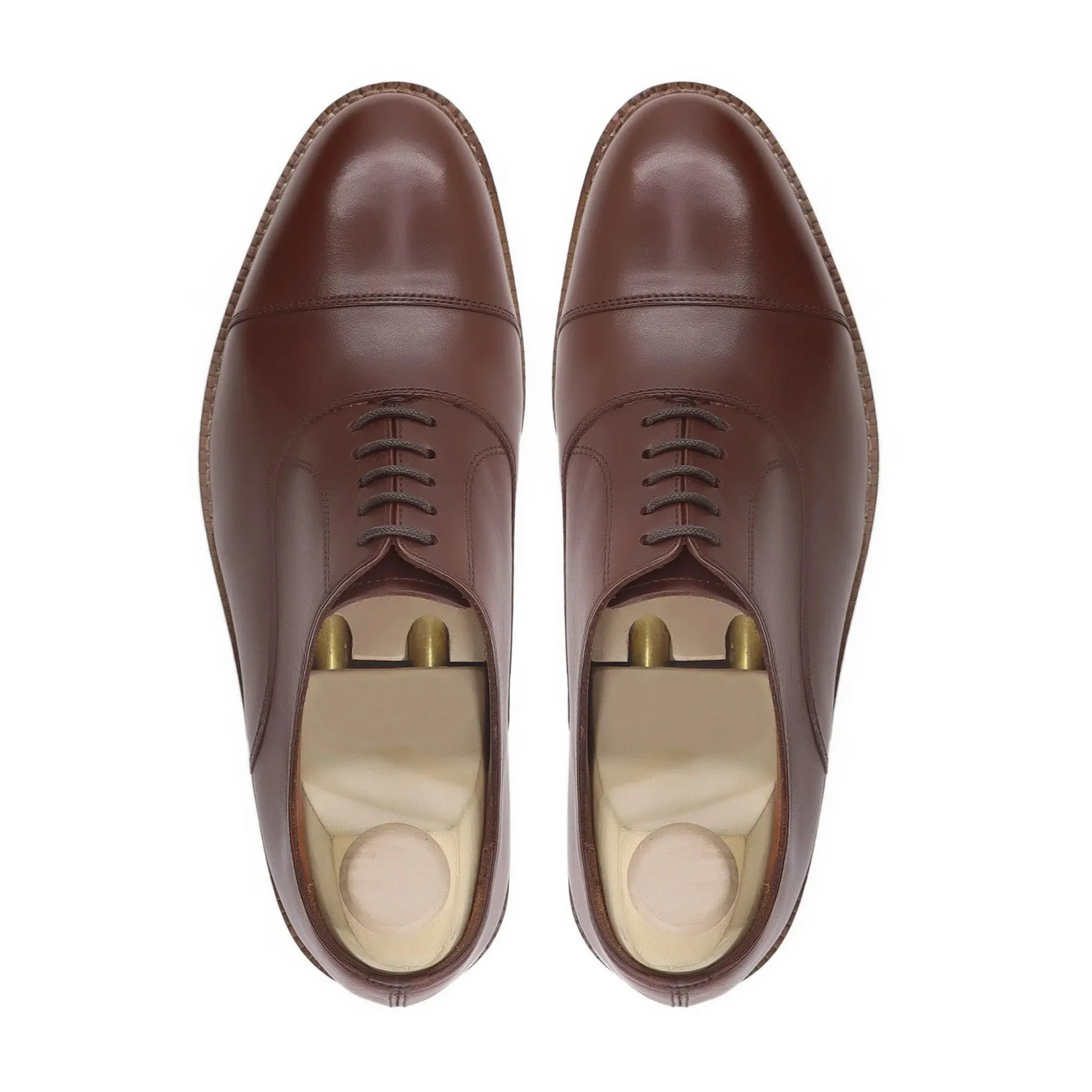 Handmade, Custom Men's Brown Calf Leather Oxford Shoes