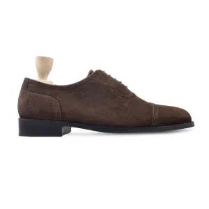 Handmade, Custom Men's Dark Brown Kid Suede Oxford Shoes