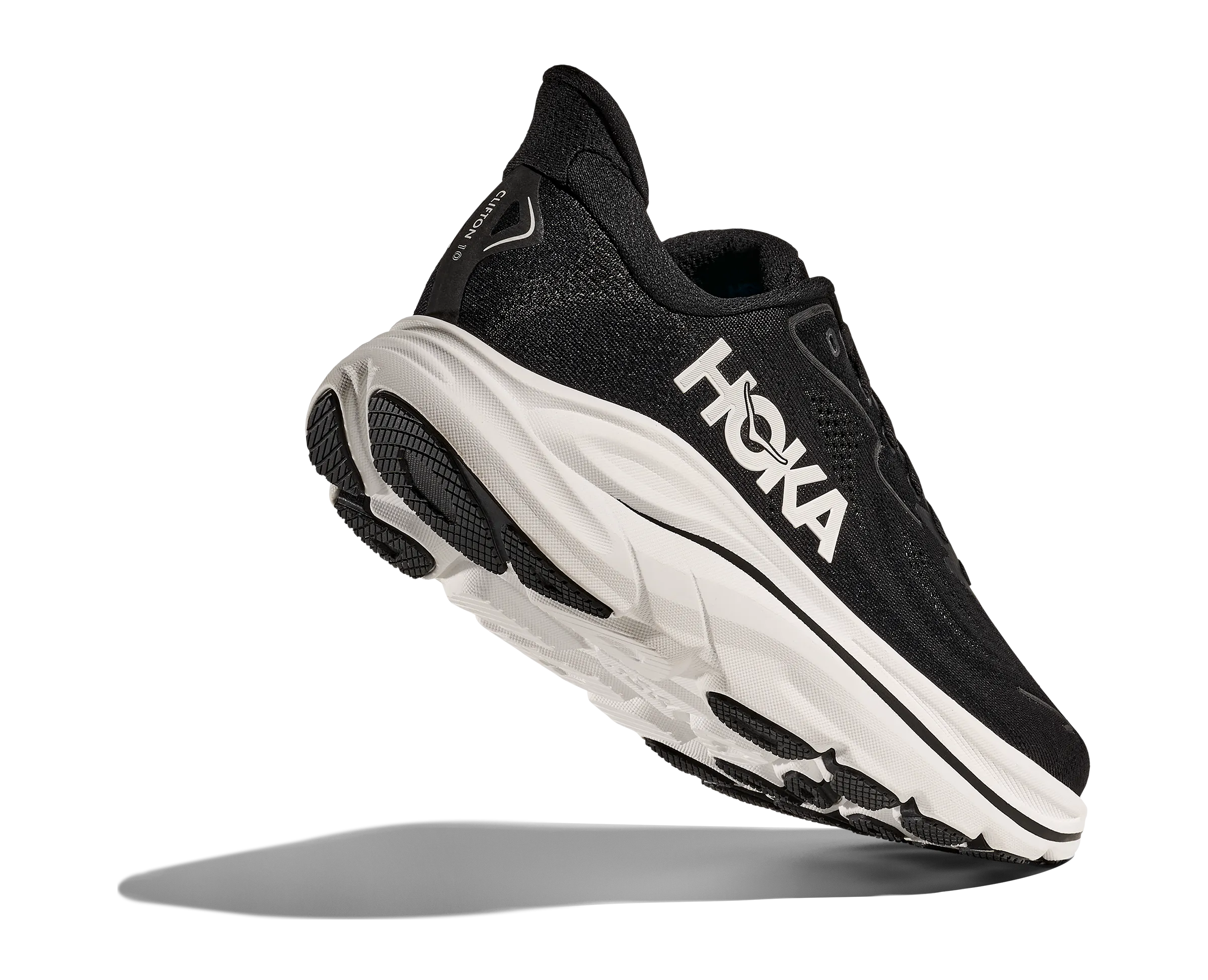 HOKA Women's Clifton 10 Cushioned Running Shoe - Black/White