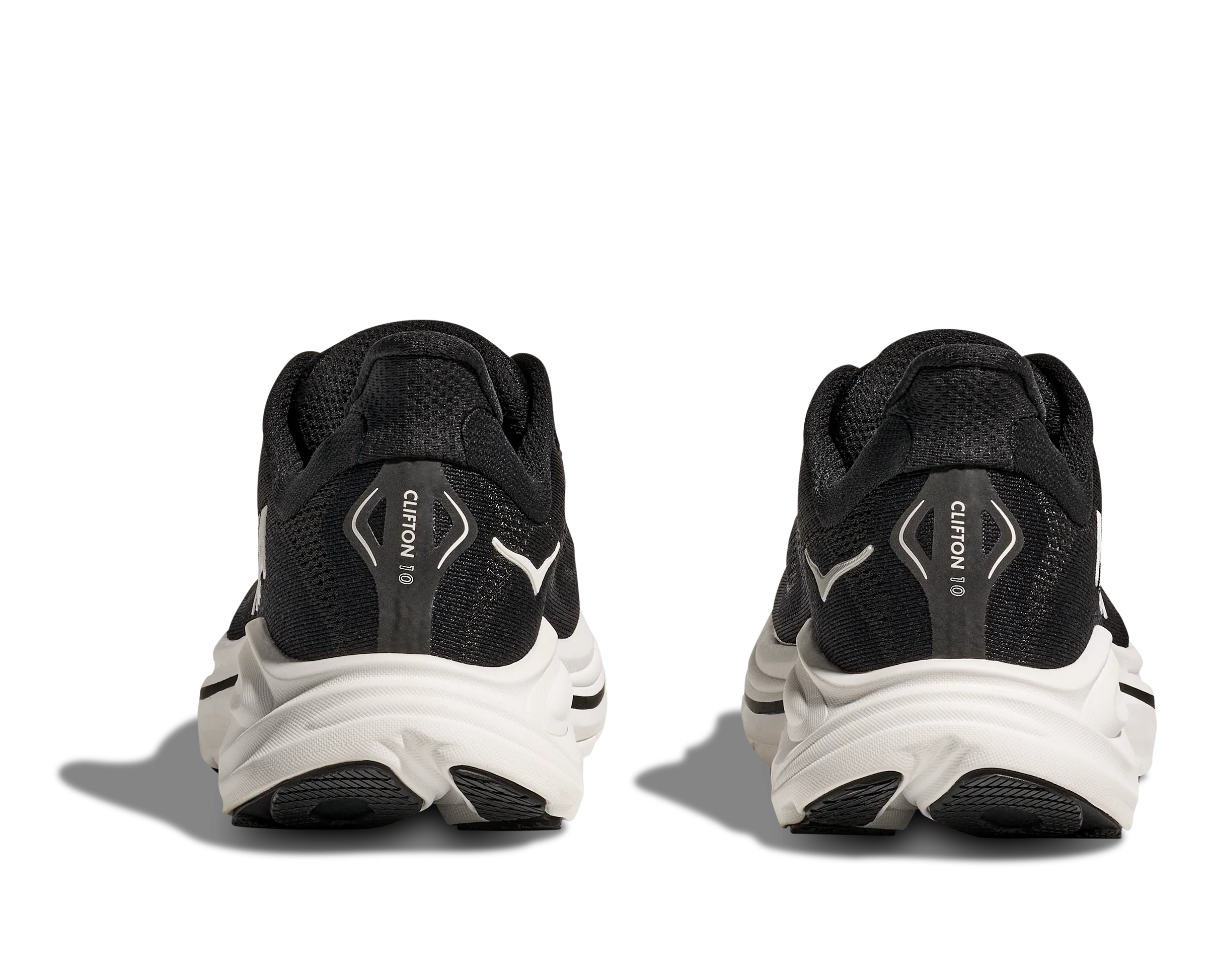HOKA Women's Clifton 10 Cushioned Running Shoe - Black/White