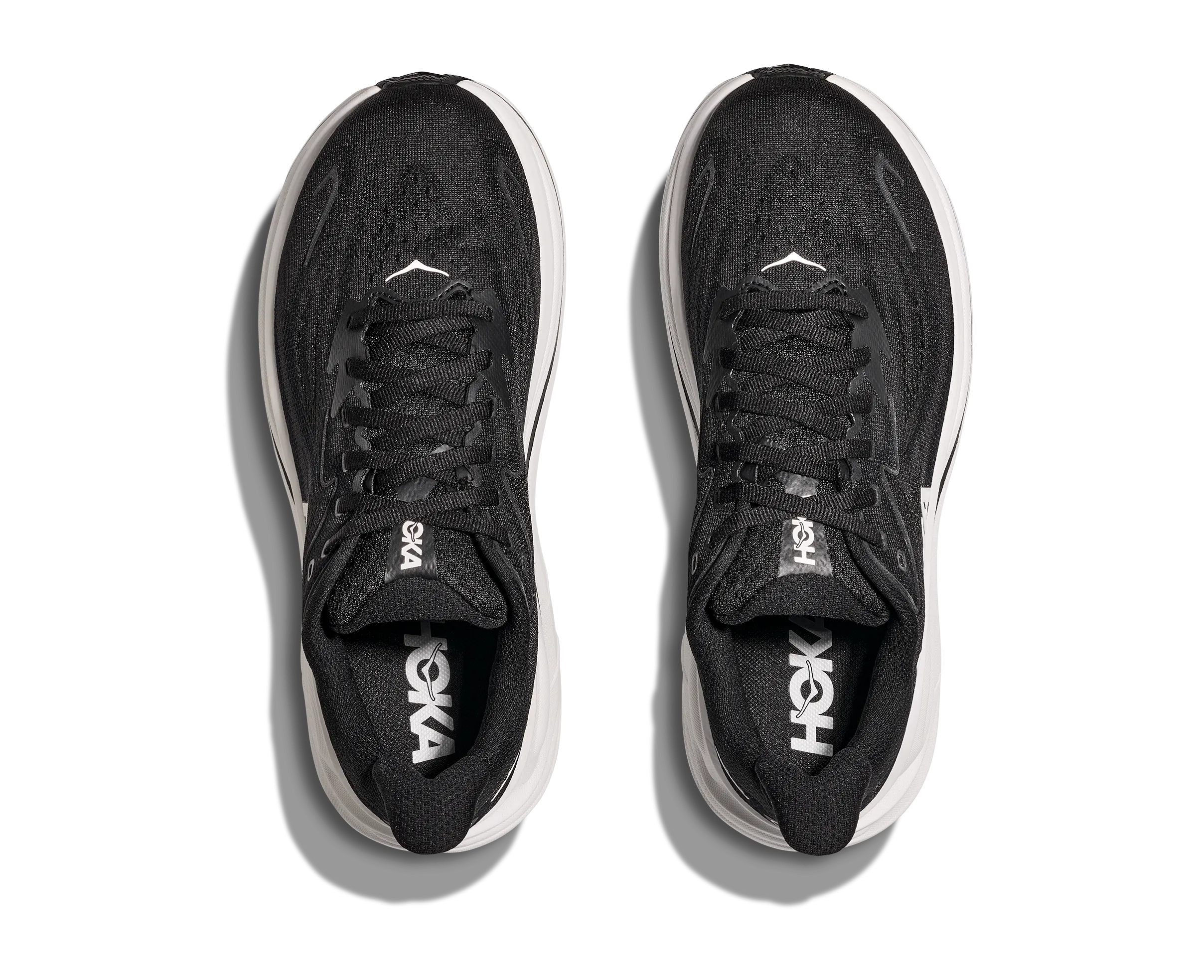 HOKA Women's Clifton 10 Cushioned Running Shoe - Black/White